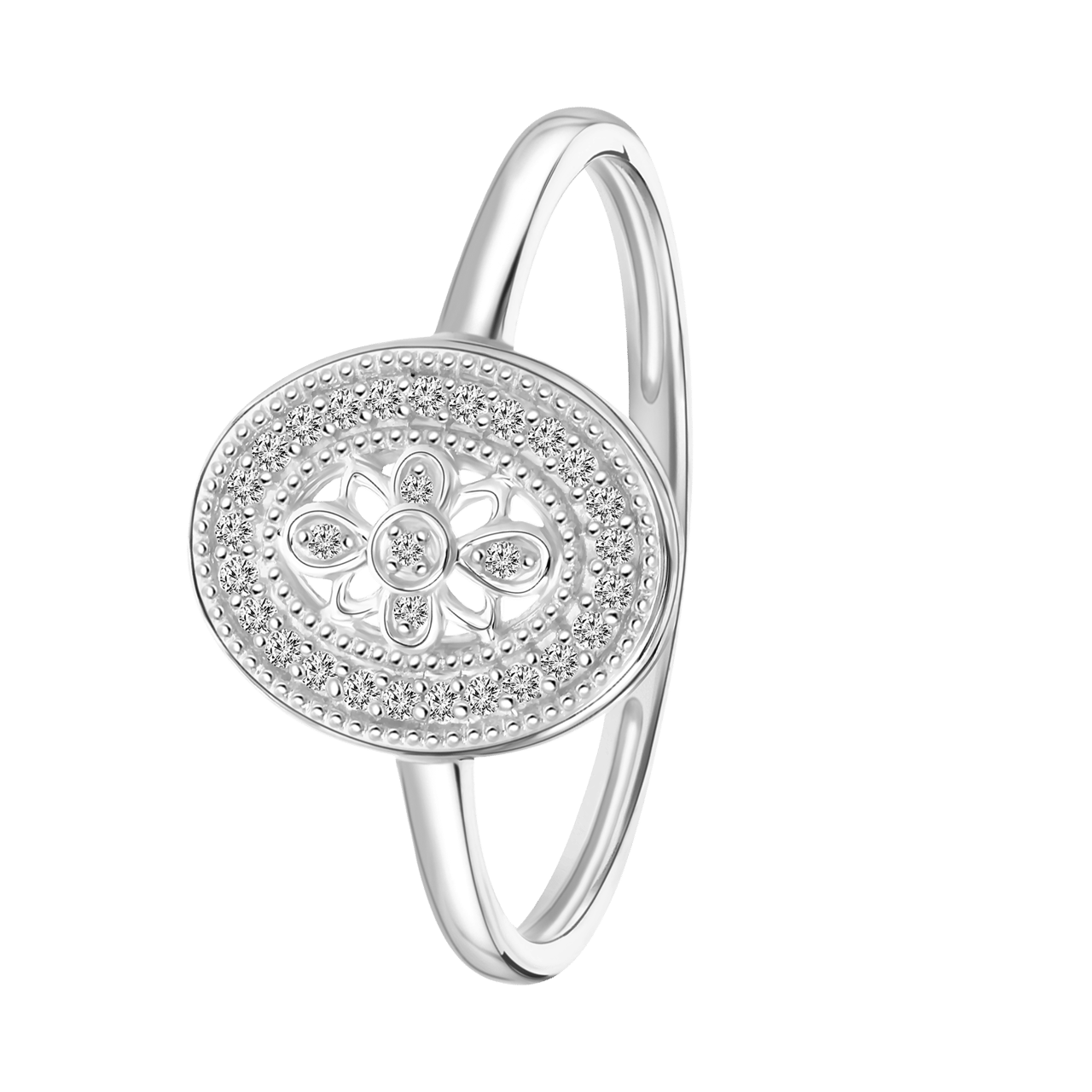 Ring, 750 Weißgold, 30 Diamanten (0,07 kt)