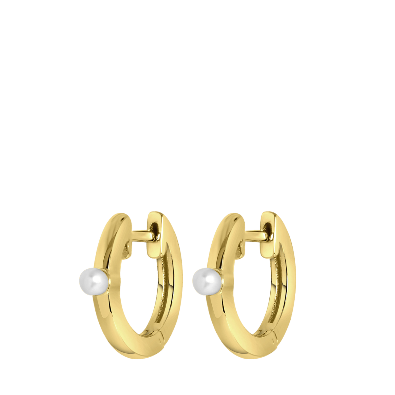 Zilveren goldplated oorringen met parel voor dames