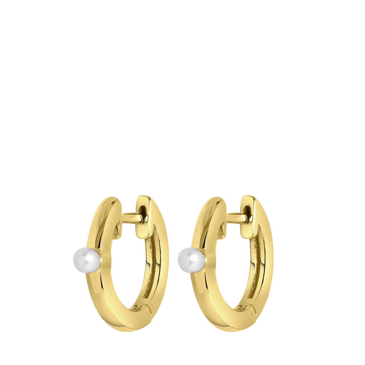 Zilveren goldplated oorringen met zoetwaterparel