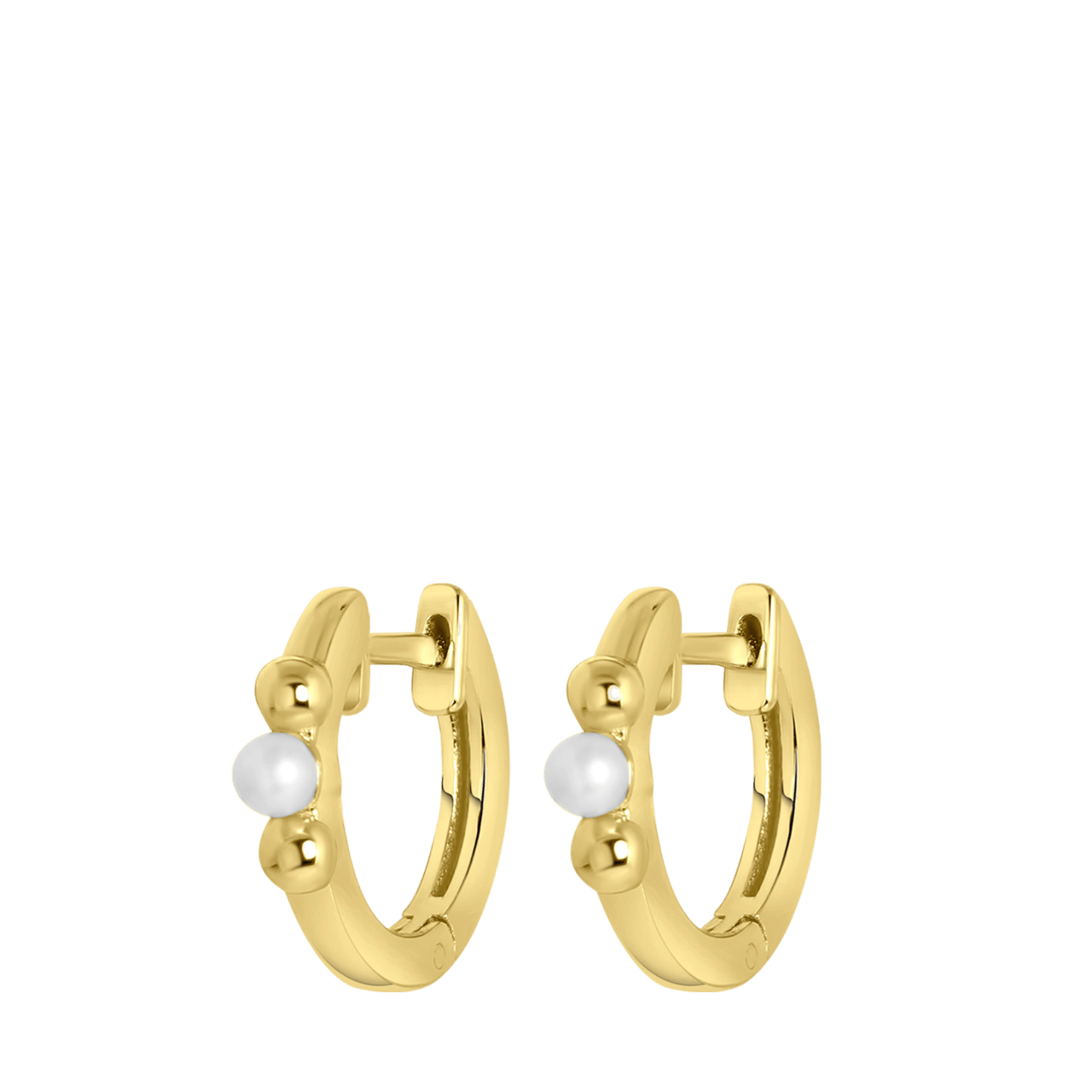 Zilveren goldplated oorringen met zoetwaterparel