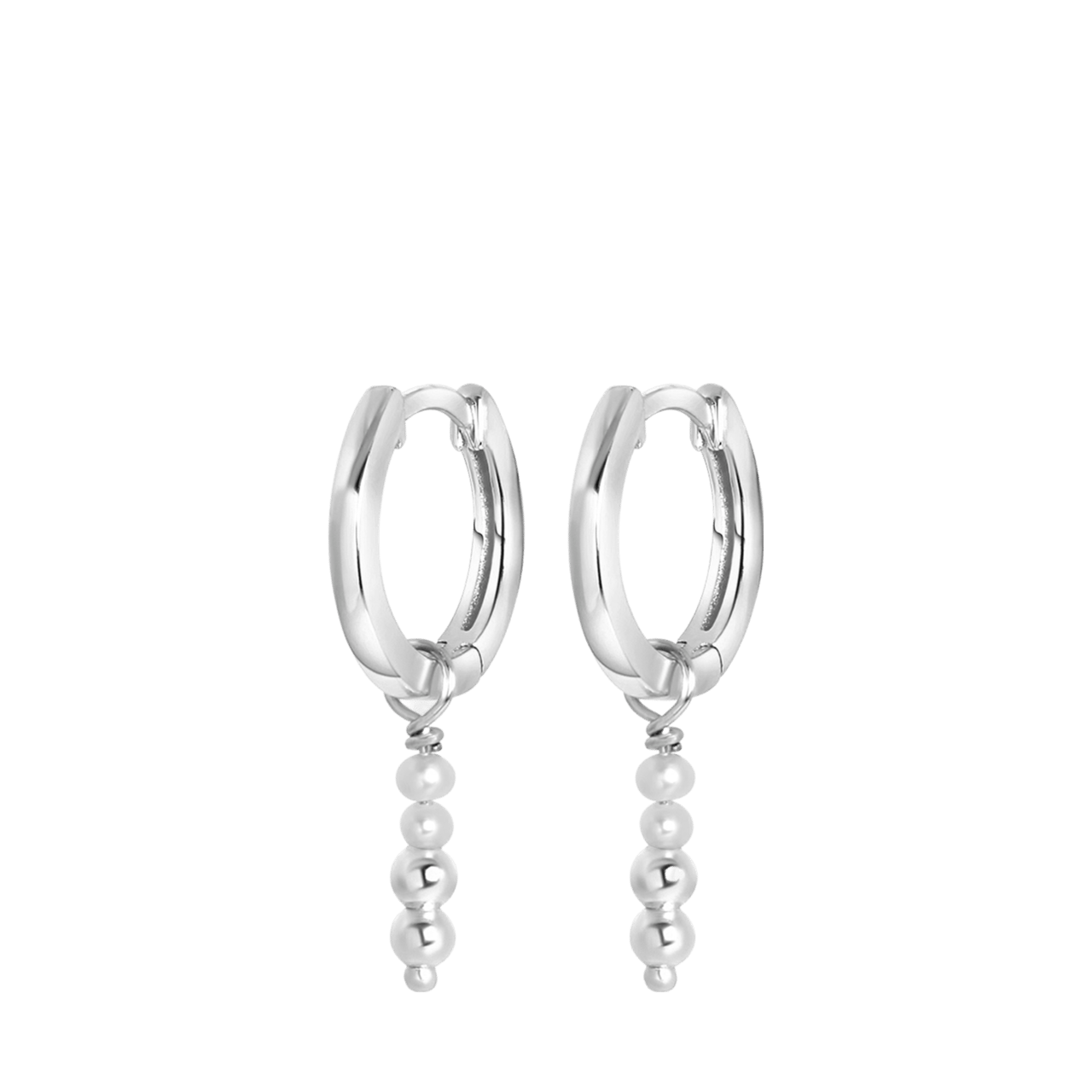 Ohrringe, 925 Silber, mit Anhänger, Süßwasserperle und Kügelchen