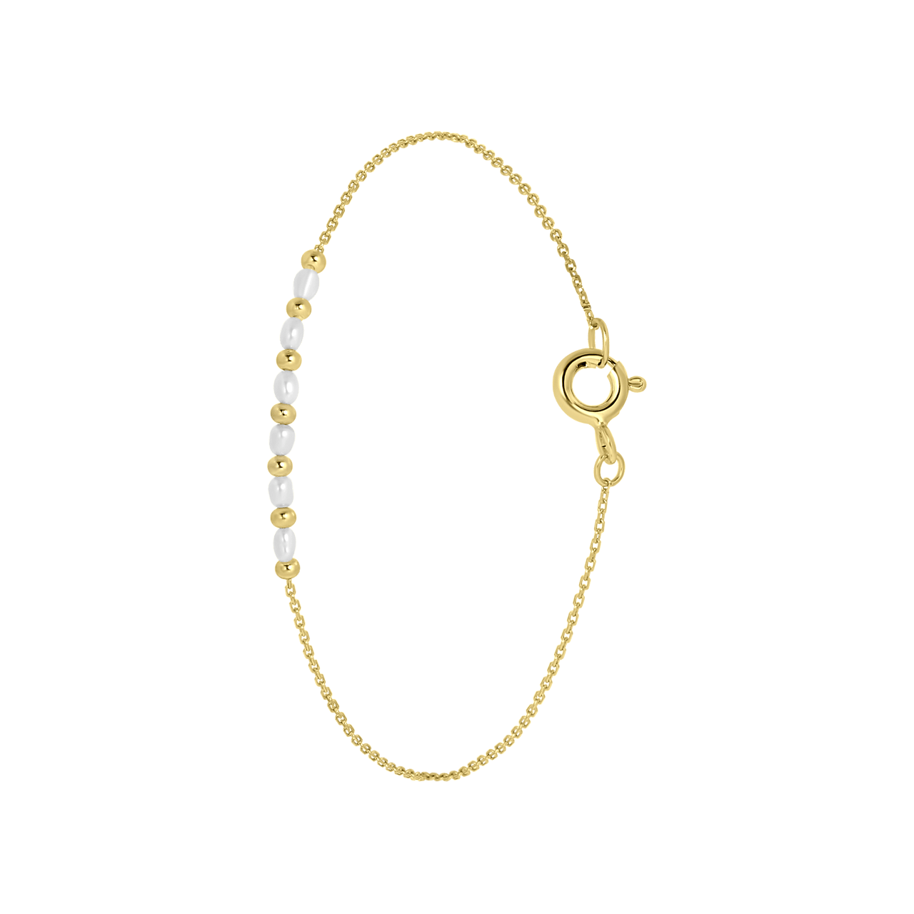 Zilveren goldplated armband zoetwaterparels