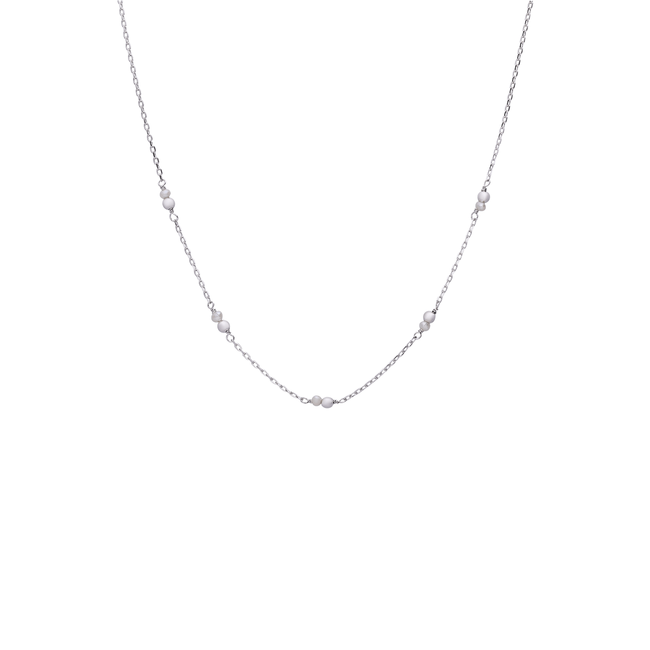 Halskette, 925 Silber, Süßwasserperlen