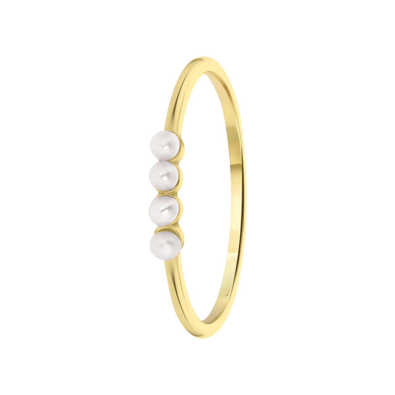 Zilveren goldplated ring zoetwaterparels