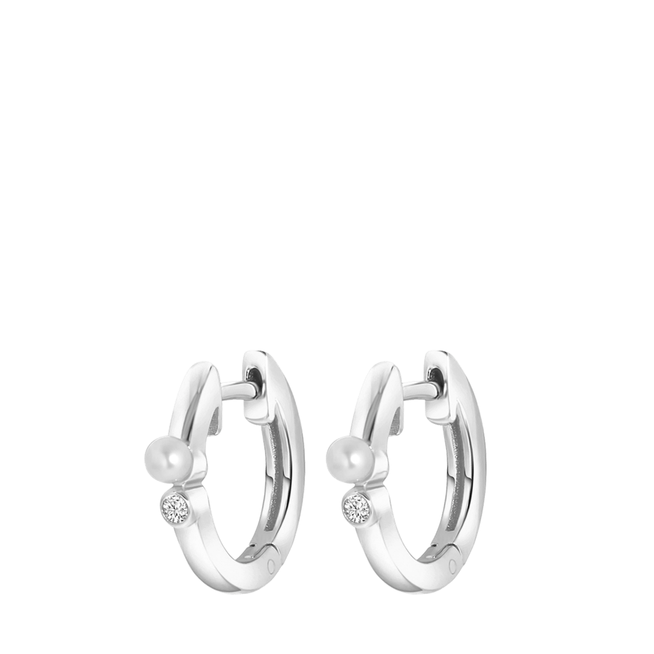 Ohrringe, 925 Silber, Süßwasserperle und Zirkonia