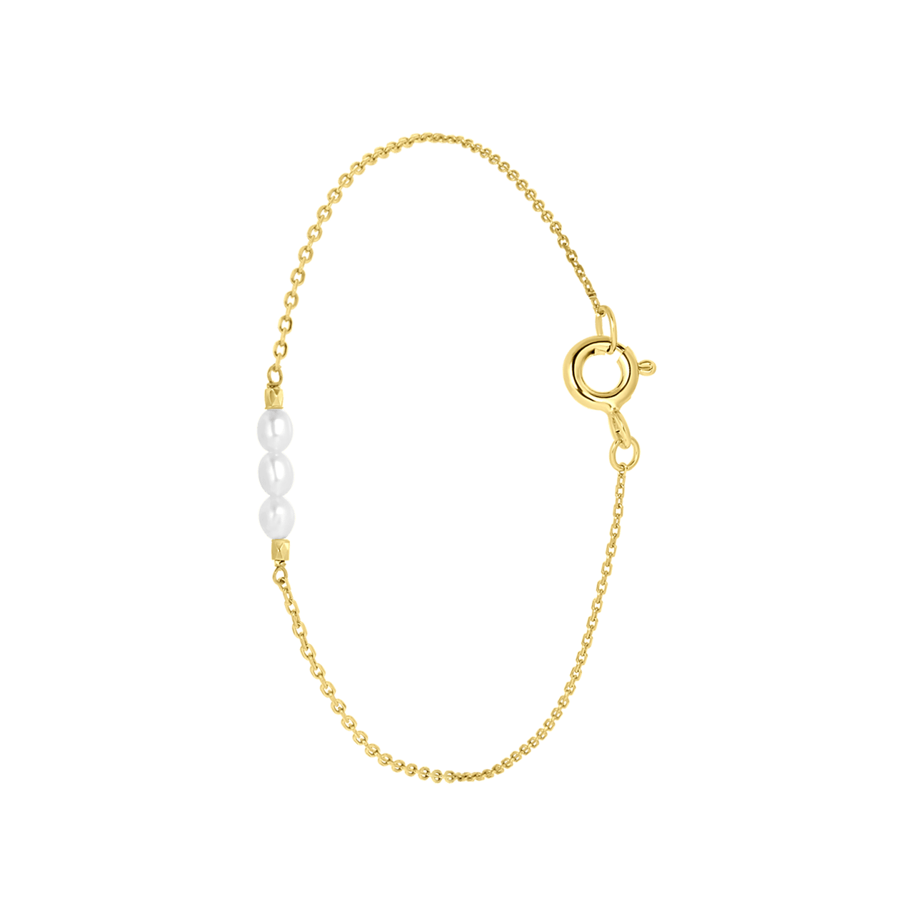 Zilveren goldplated enkelbandje met parel voor dames