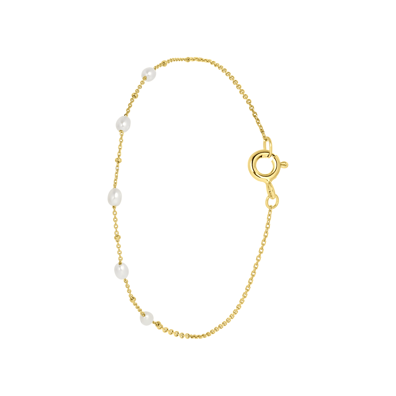 Zilveren goldplated enkelbandje met parel voor dames