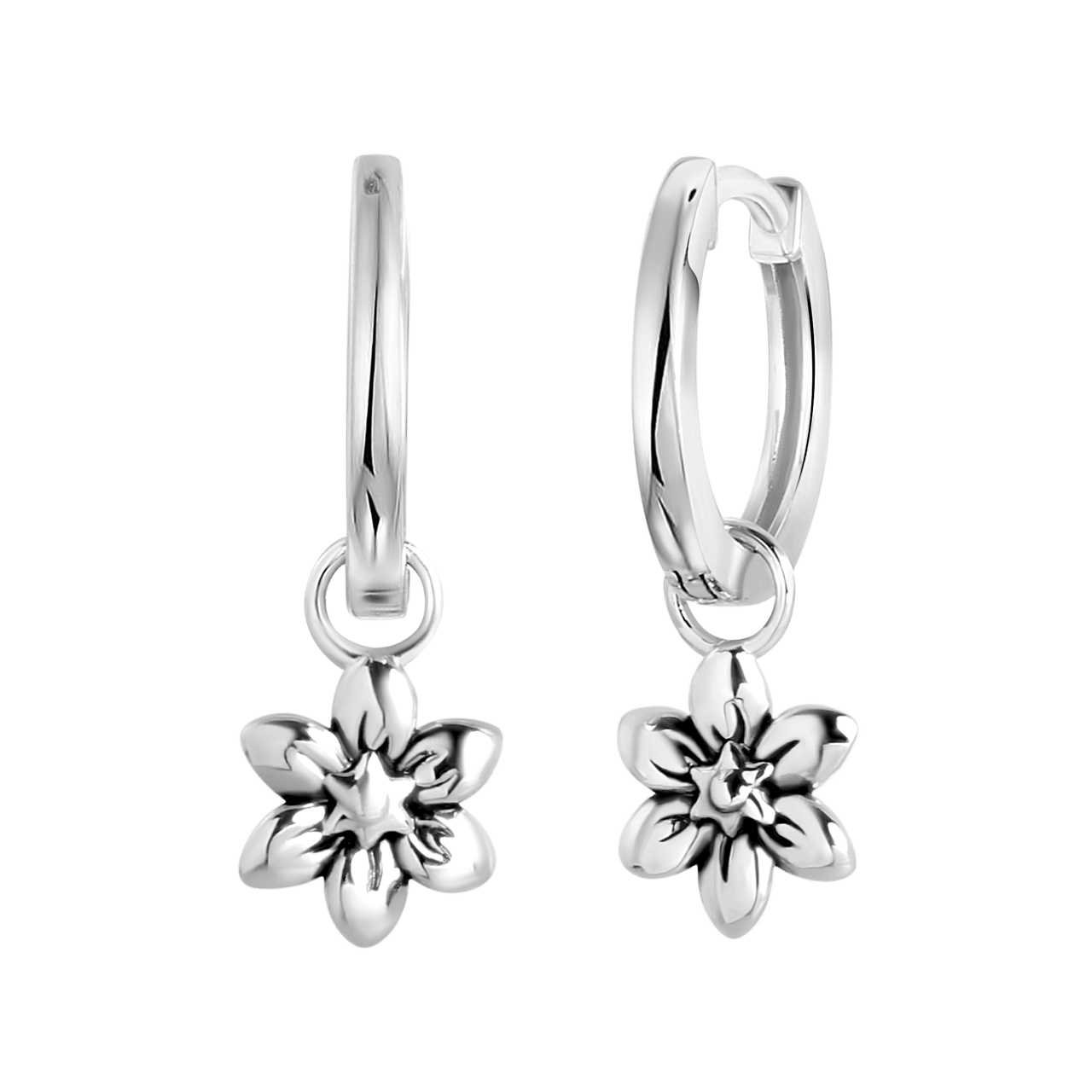 Ohrringe, 925 Silber, Geburtsblume