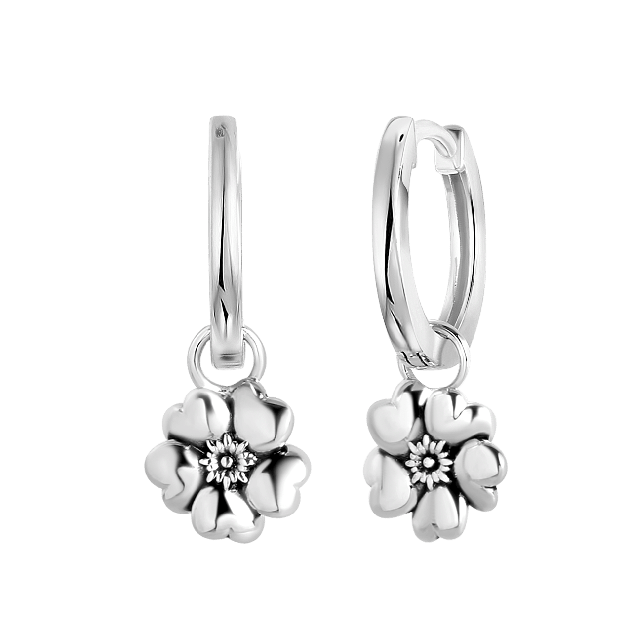 Ohrringe, 925 Silber, Geburtsblume