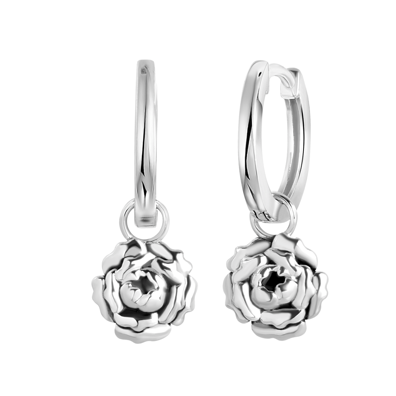 Ohrringe, 925 Silber, Geburtsblume