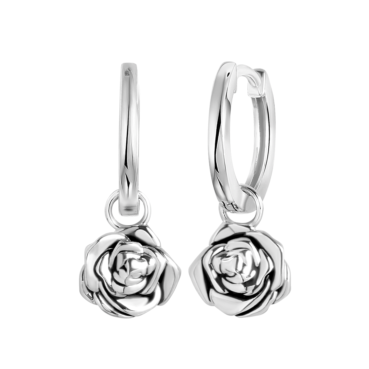 Ohrringe, 925 Silber, Geburtsblume