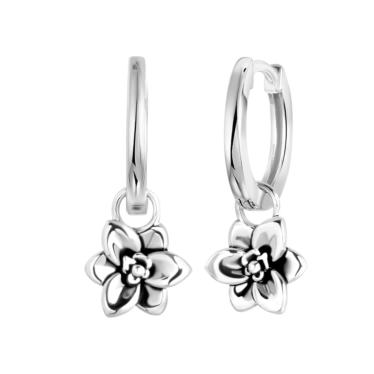 Ohrringe, 925 Silber, Geburtsblume
