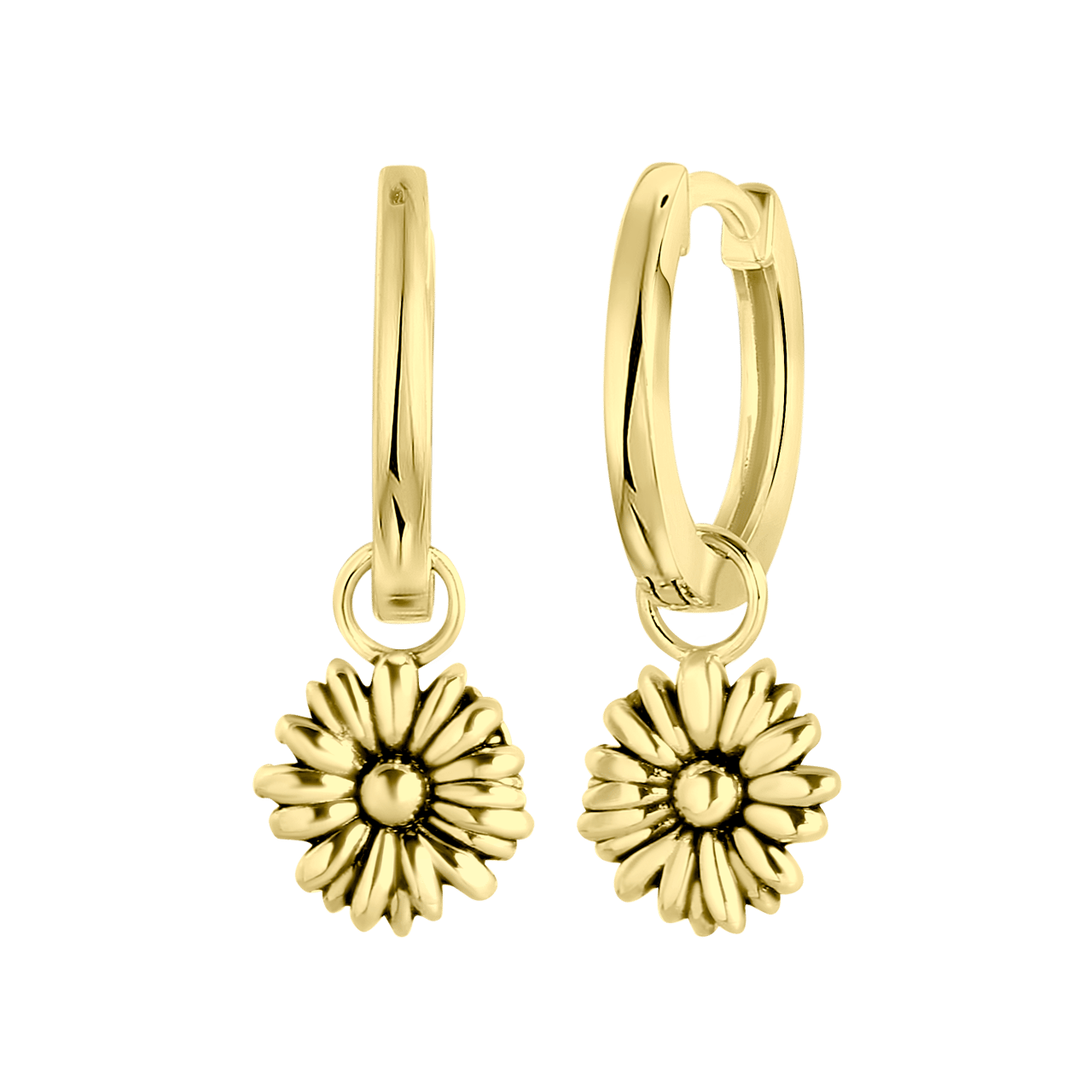 Zilveren goldplated oorbellen geboortebloem