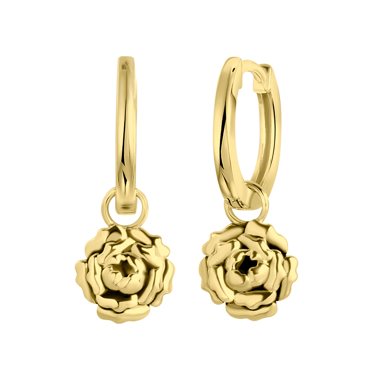 Ohrringe, 925 Silber, vergoldet, Geburtsblume