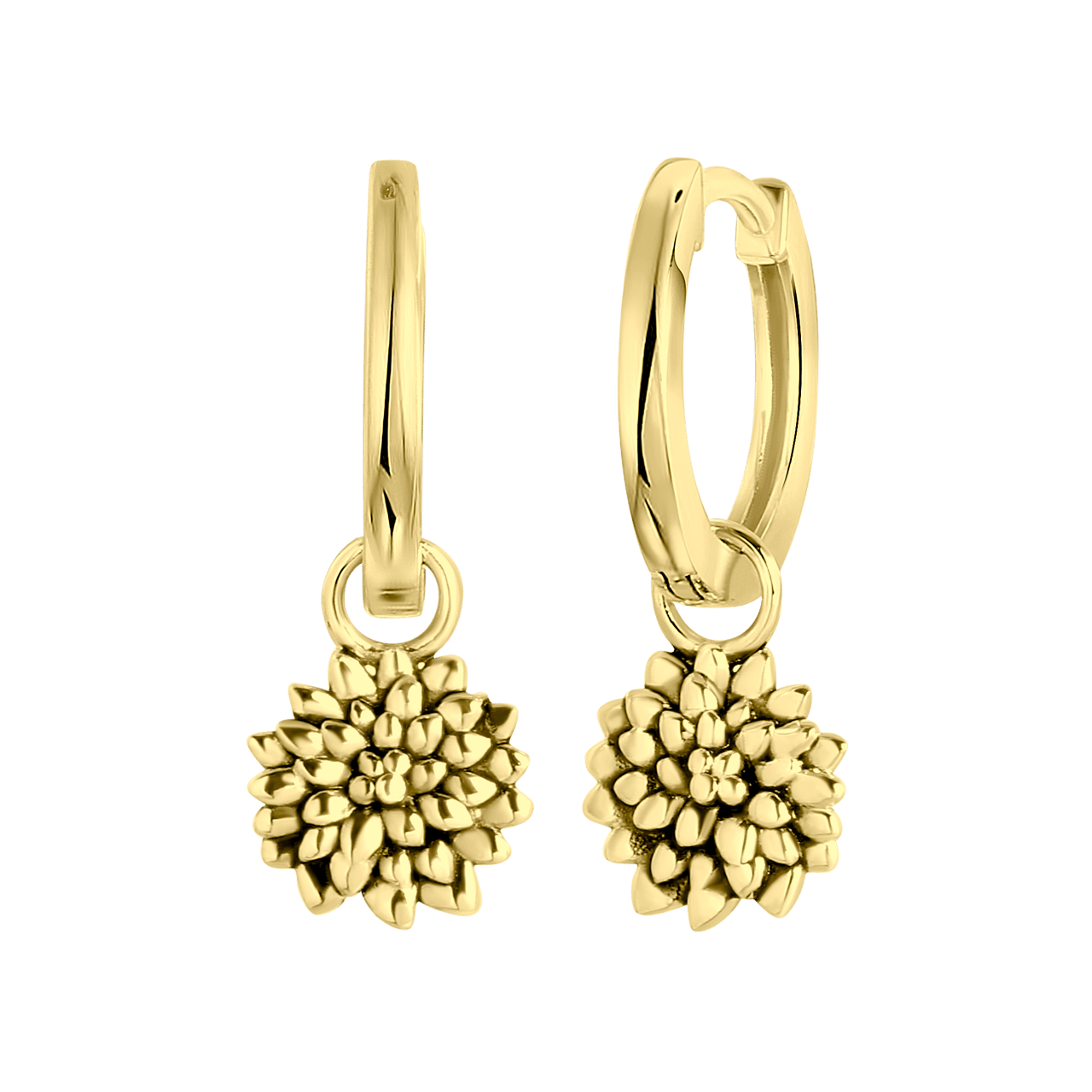 Zilveren goldplated oorbellen geboortebloem