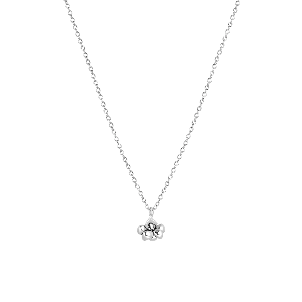 Zilveren ketting&hanger geboortebloem