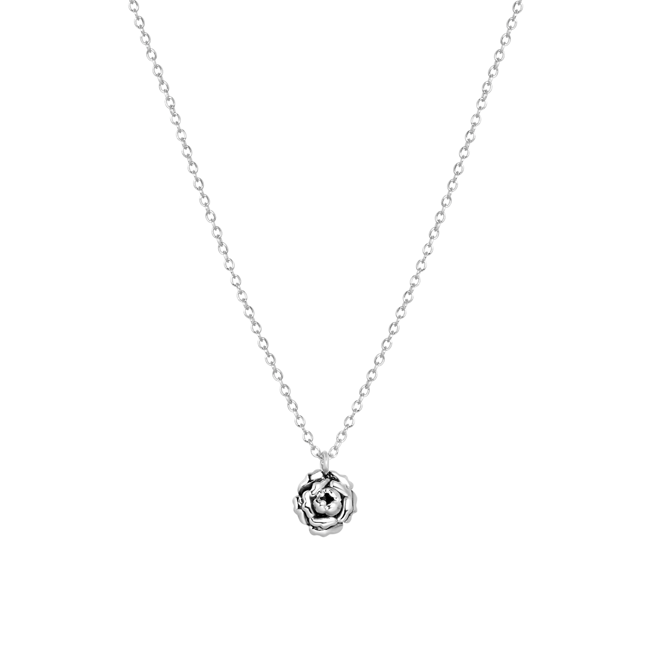 Halskette & Anhänger, 925 Silber, Geburtsblume
