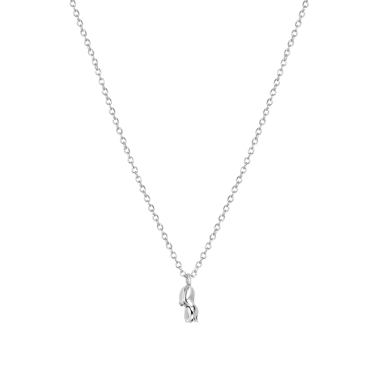 Zilveren ketting&hanger geboortebloem
