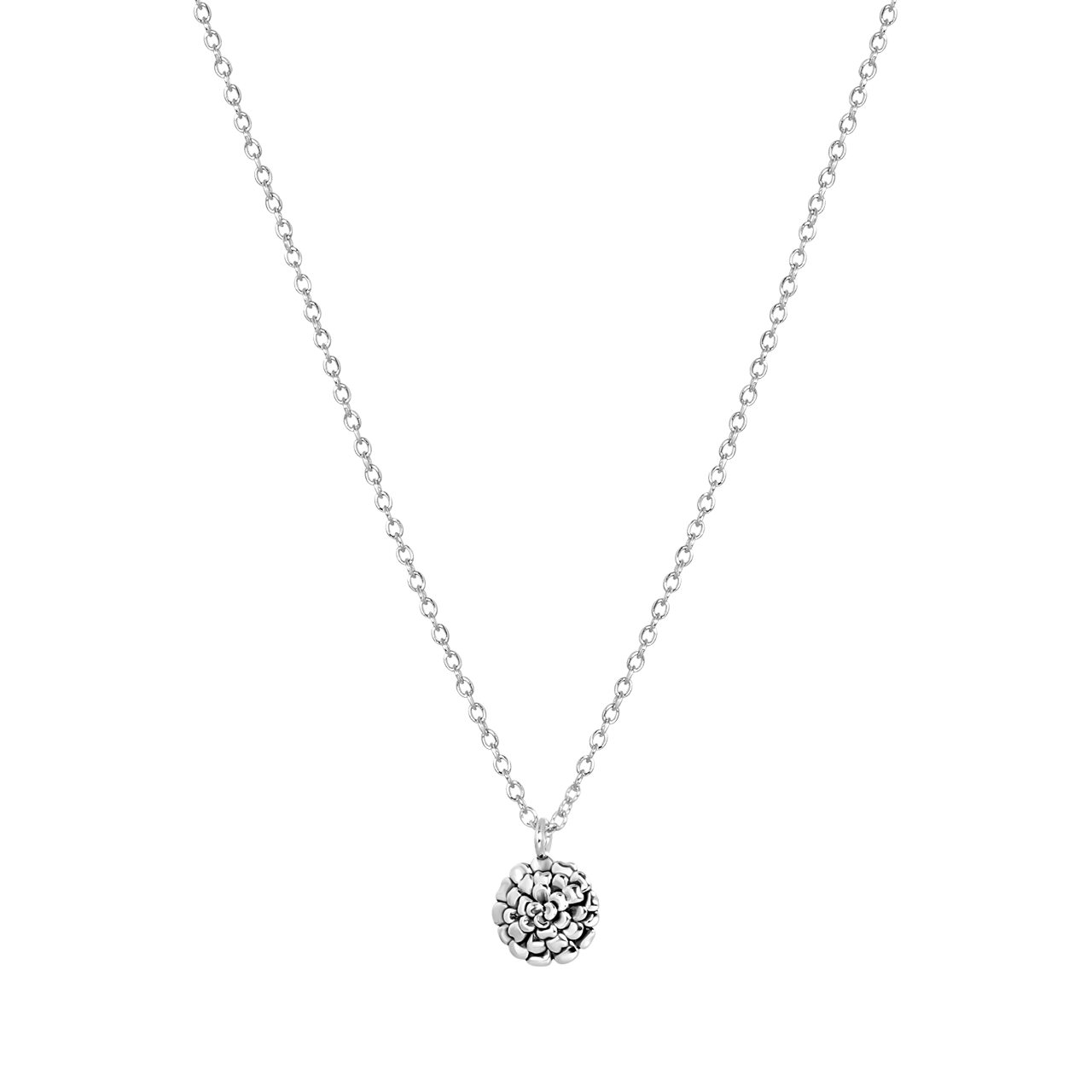 Halskette & Anhänger, 925 Silber, Geburtsblume