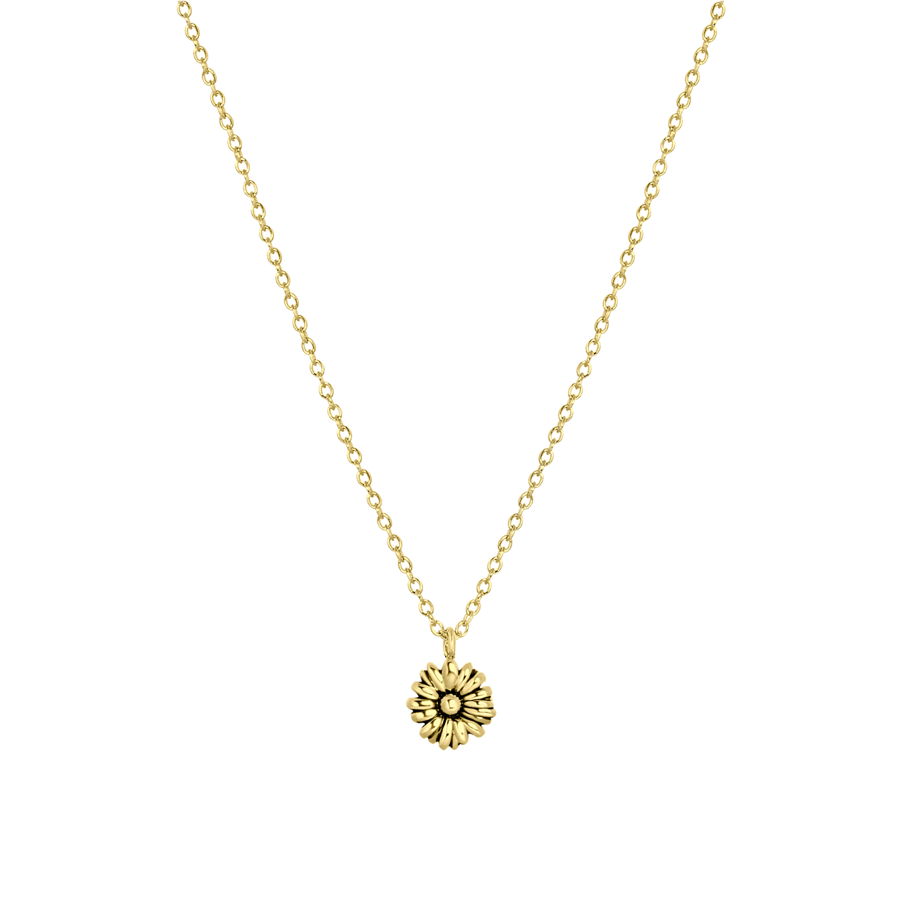 Halskette & Anhänger, 925 Silber, vergoldet, Geburtsblume