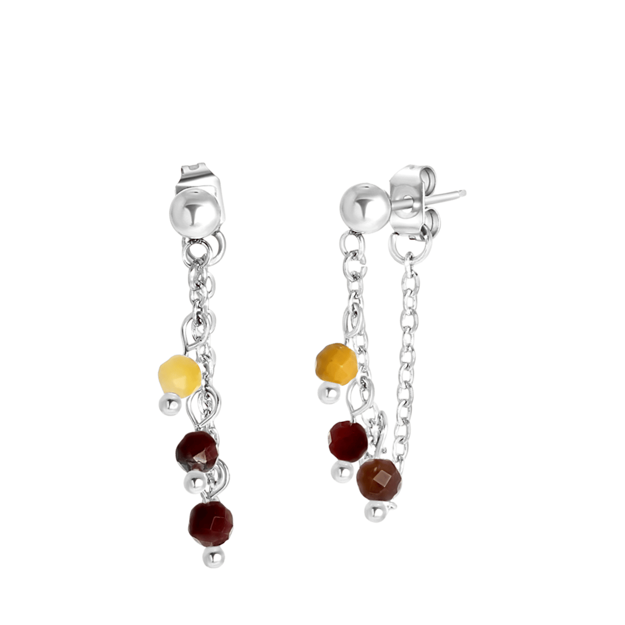 Stainless steel oorbellen met vitteline