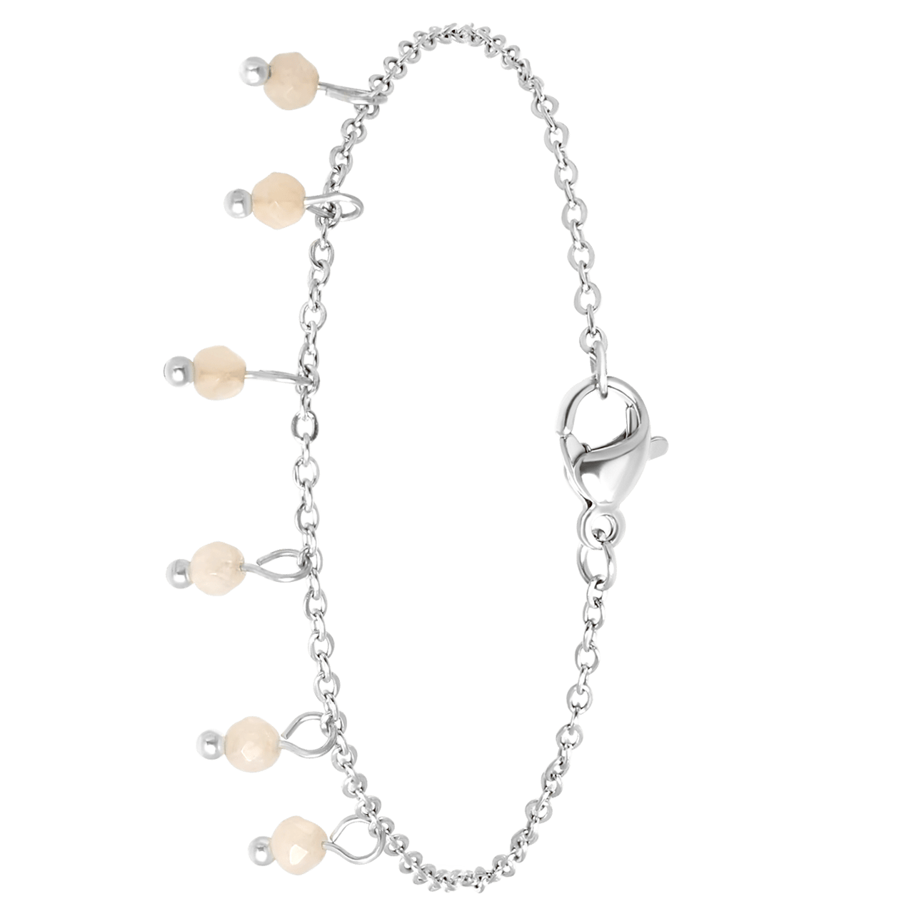 Stainless steel armband met witte porcelein