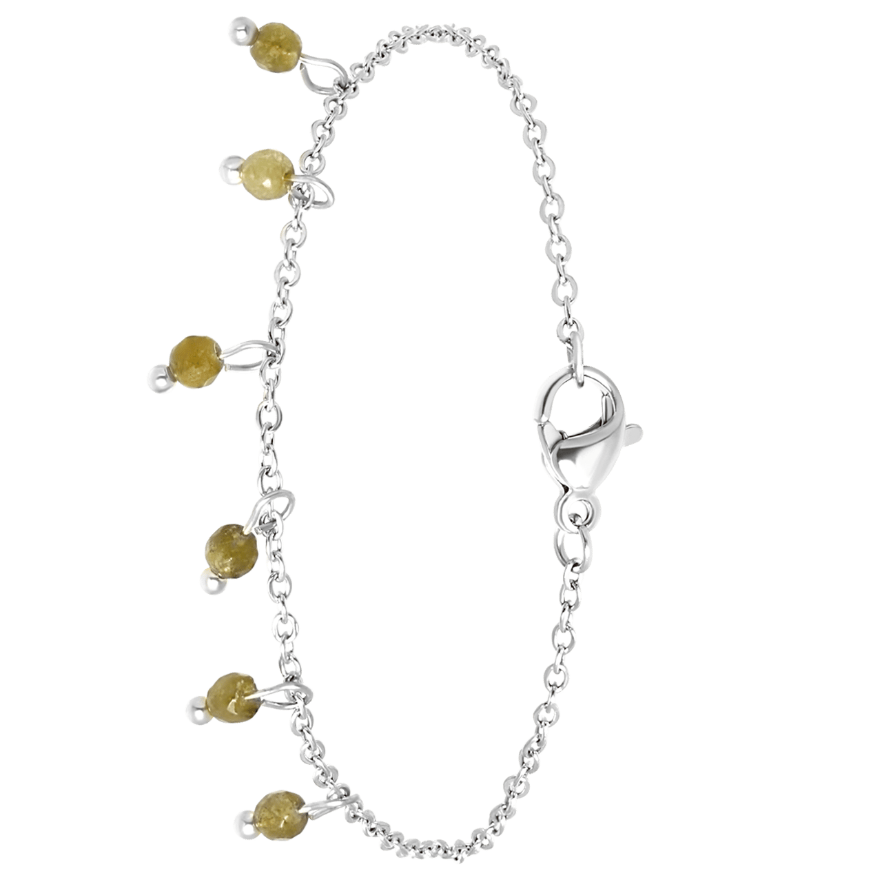 Stainless steel armband met groene labradoriet