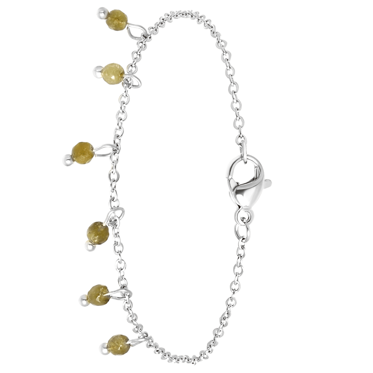Stalen armband met groene labradoriet