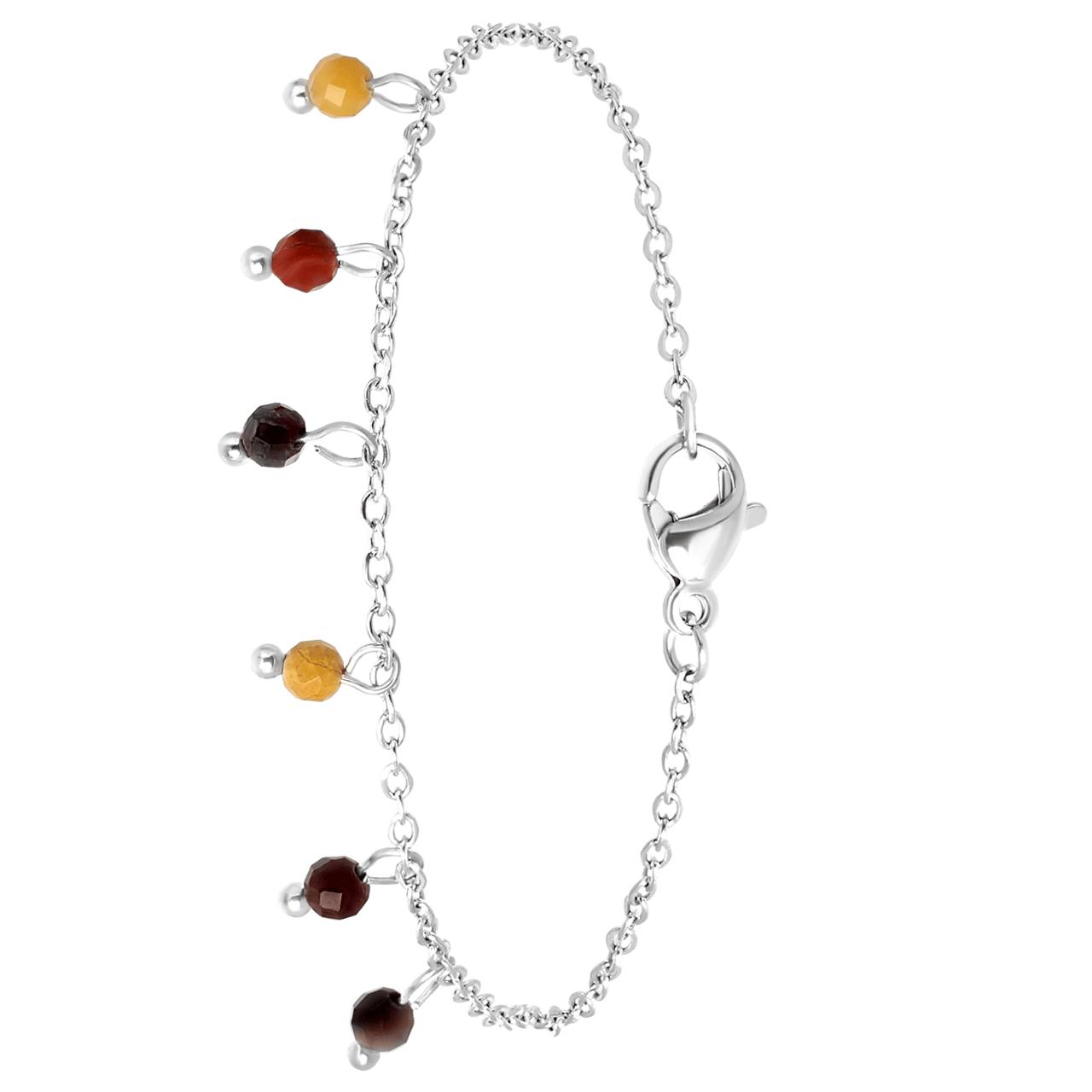 Armband, Edelstahl, mit Perlenanhängern