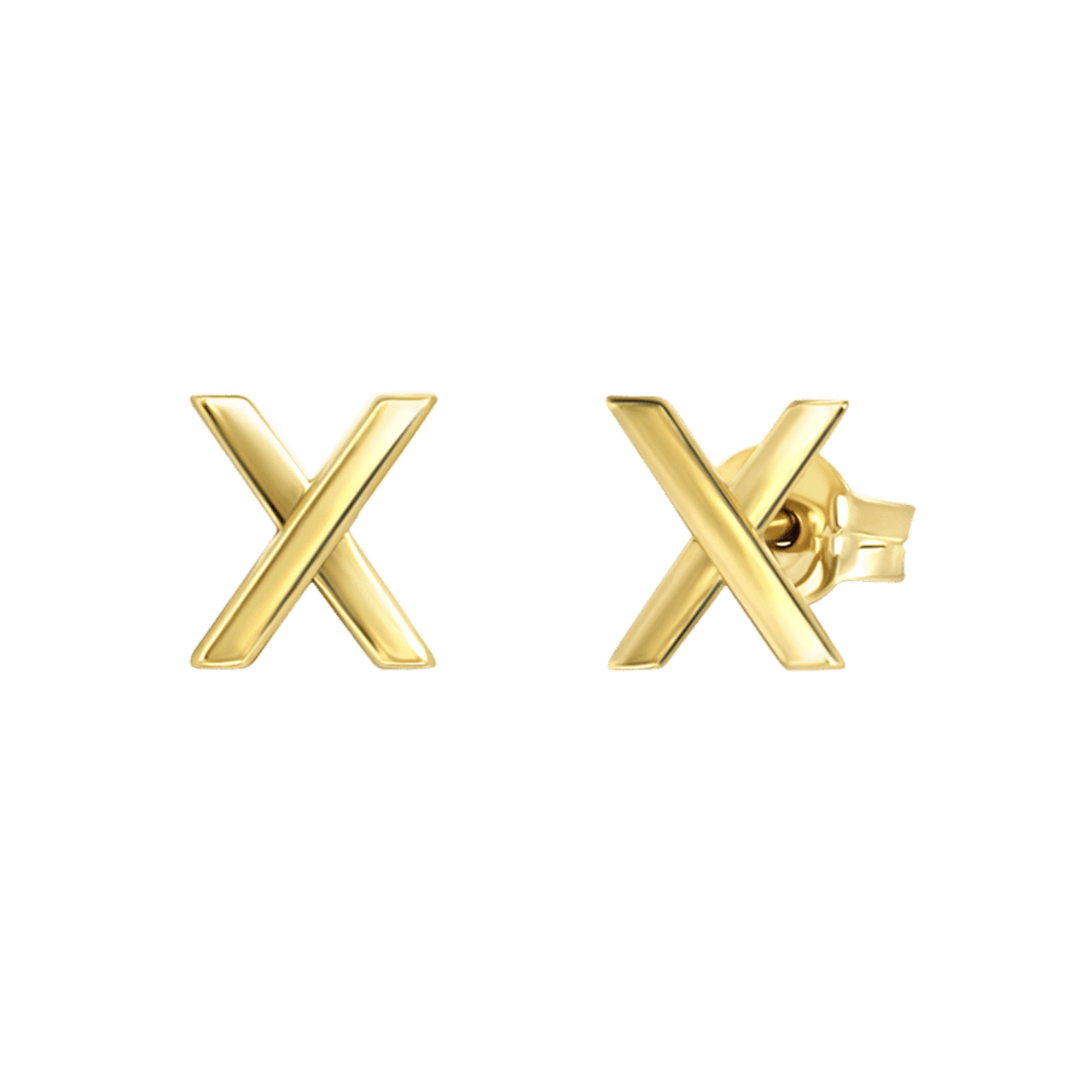 14 karaat geelgouden oorknoppen x voor dames