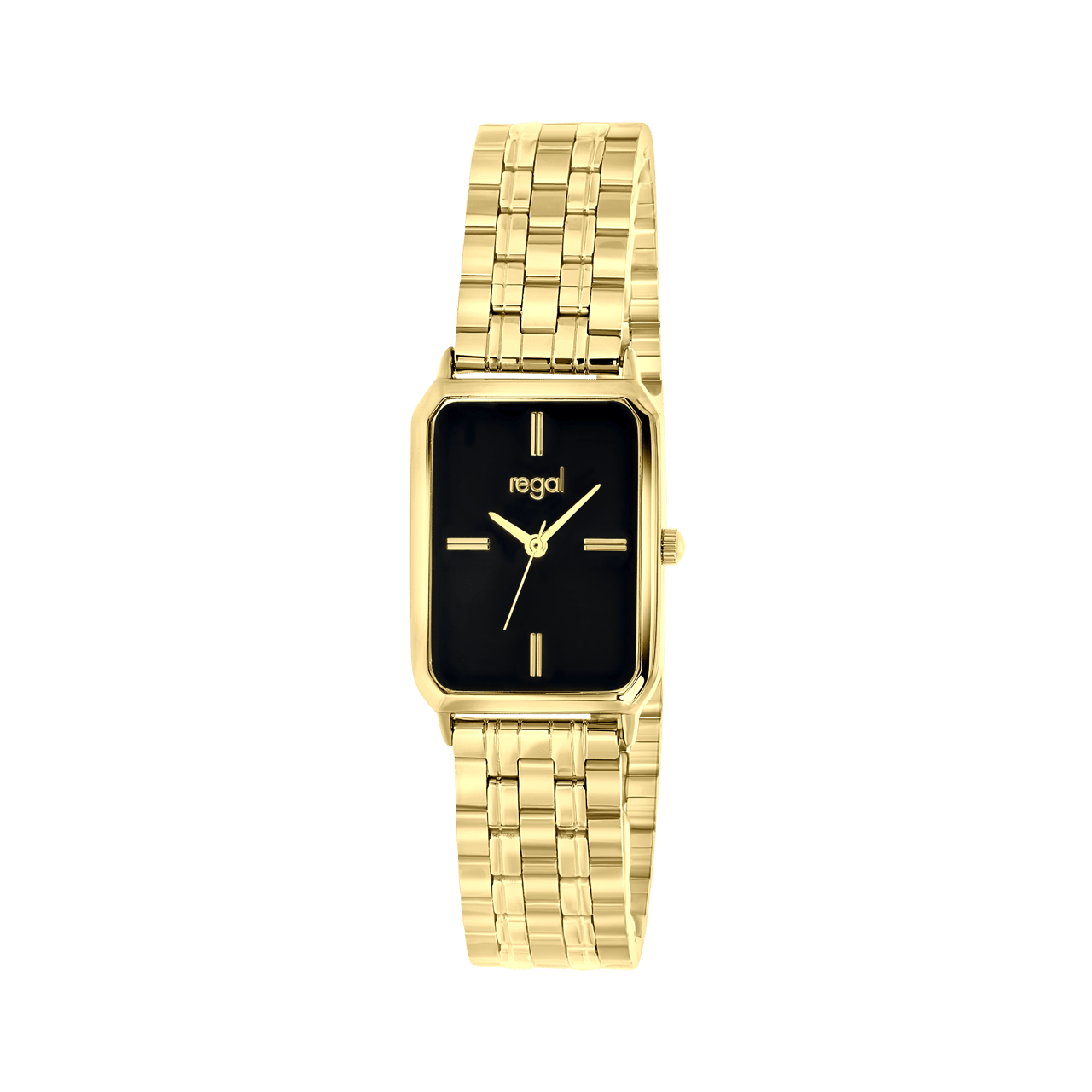 Regal dameshorloge met een goudkleurige band