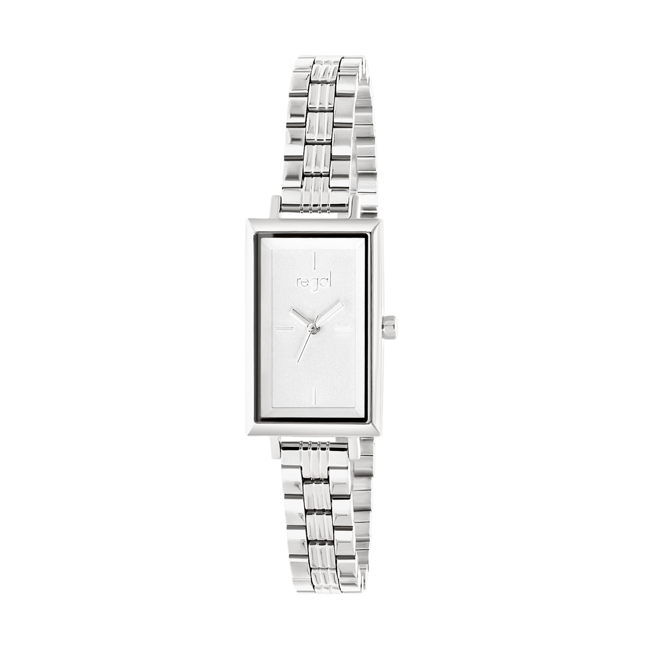 Regal horloge met een stainless steel kast en band