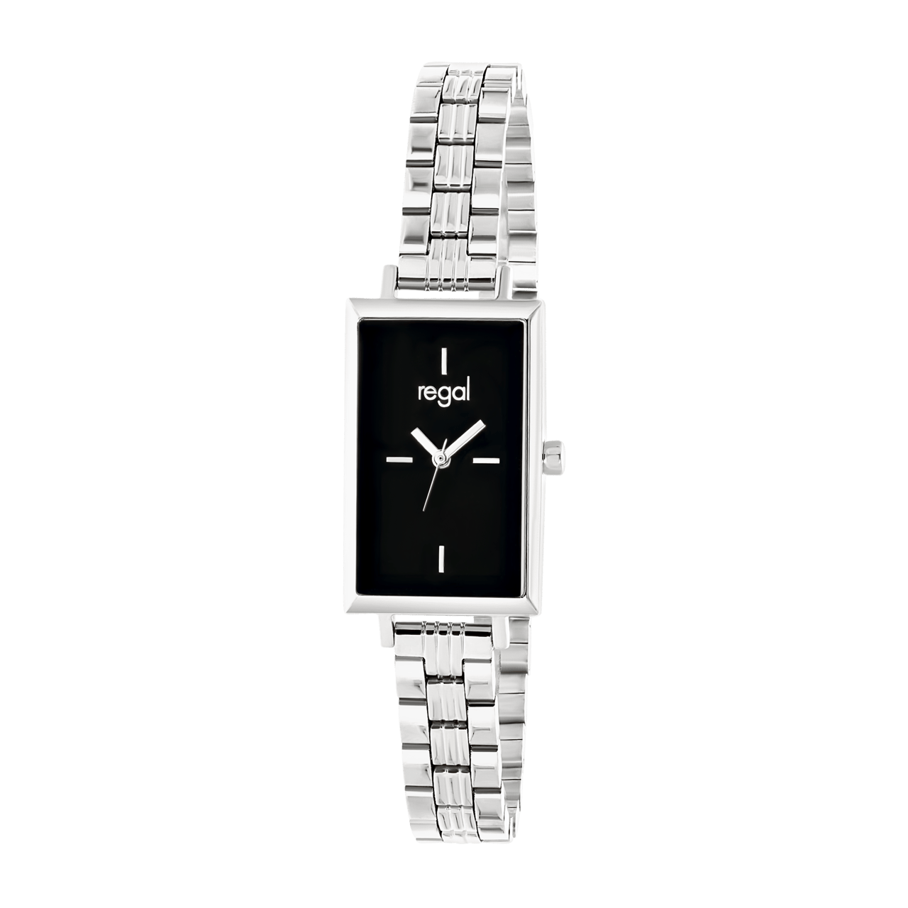 Regal horloge met een stalen kast en band