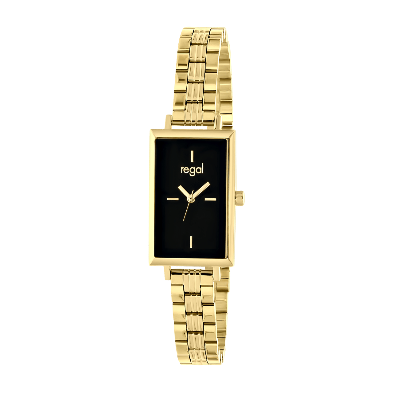 Regal horloge met een stalen kast en band
