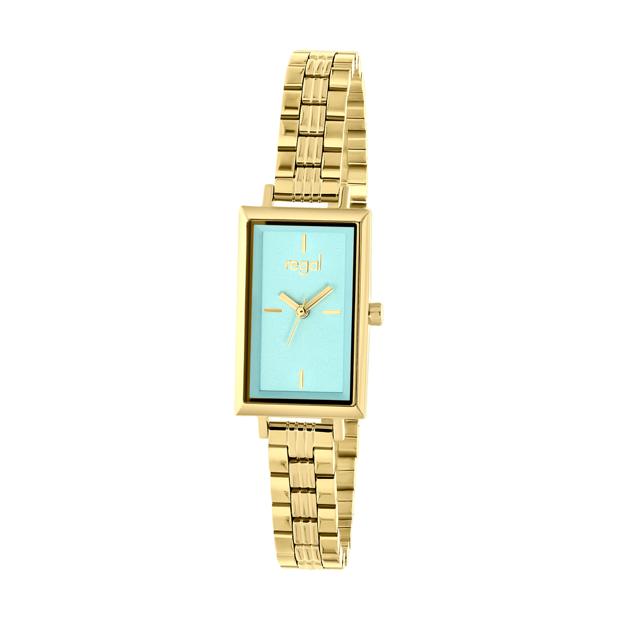 Regal horloge met een stalen kast en band