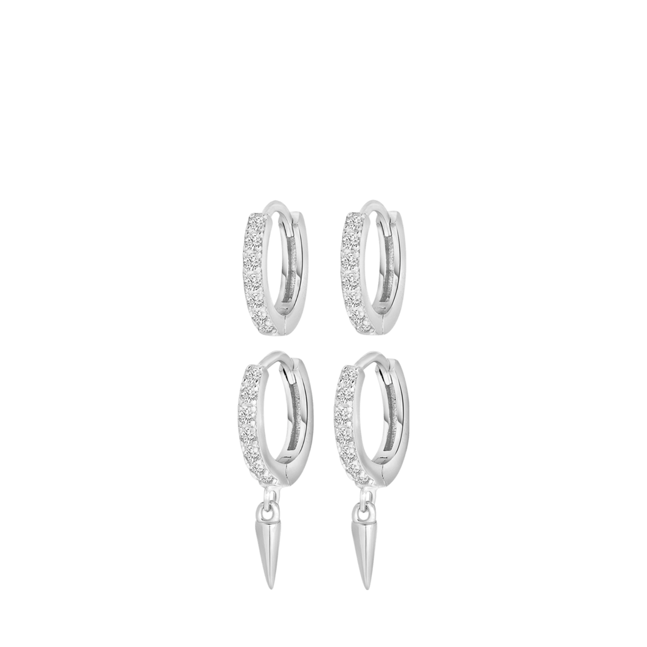 Set, 925 Silber, 4 Paar Ohrringe