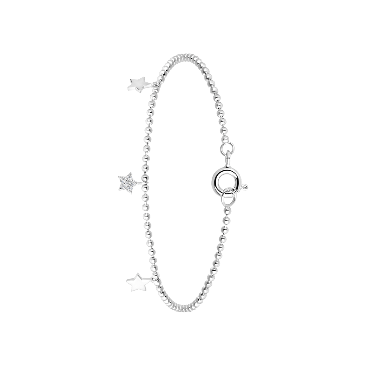 Zilveren goldplated armband ster zirkonia