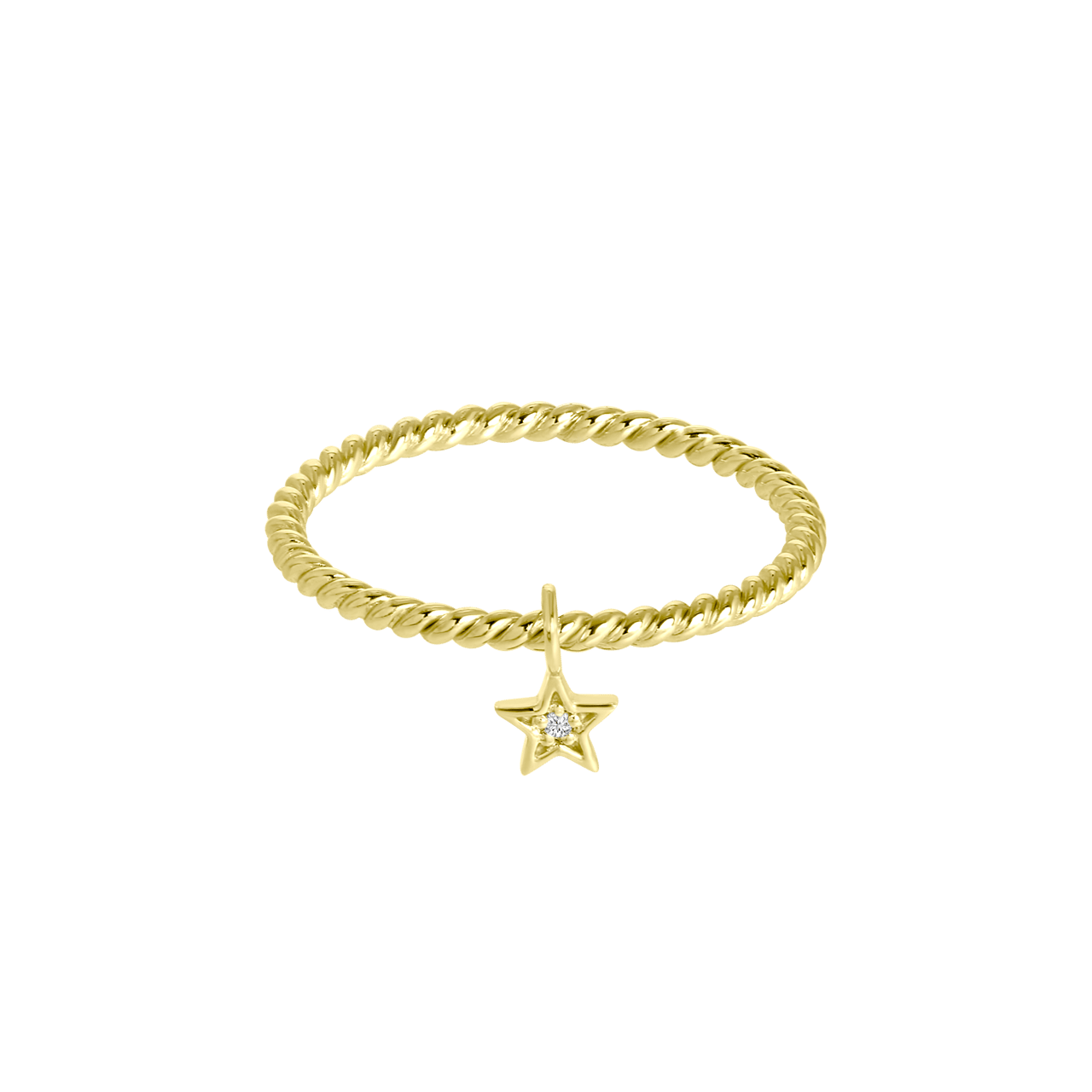 Zilveren goldplated ring met ster zirkonia voor dames