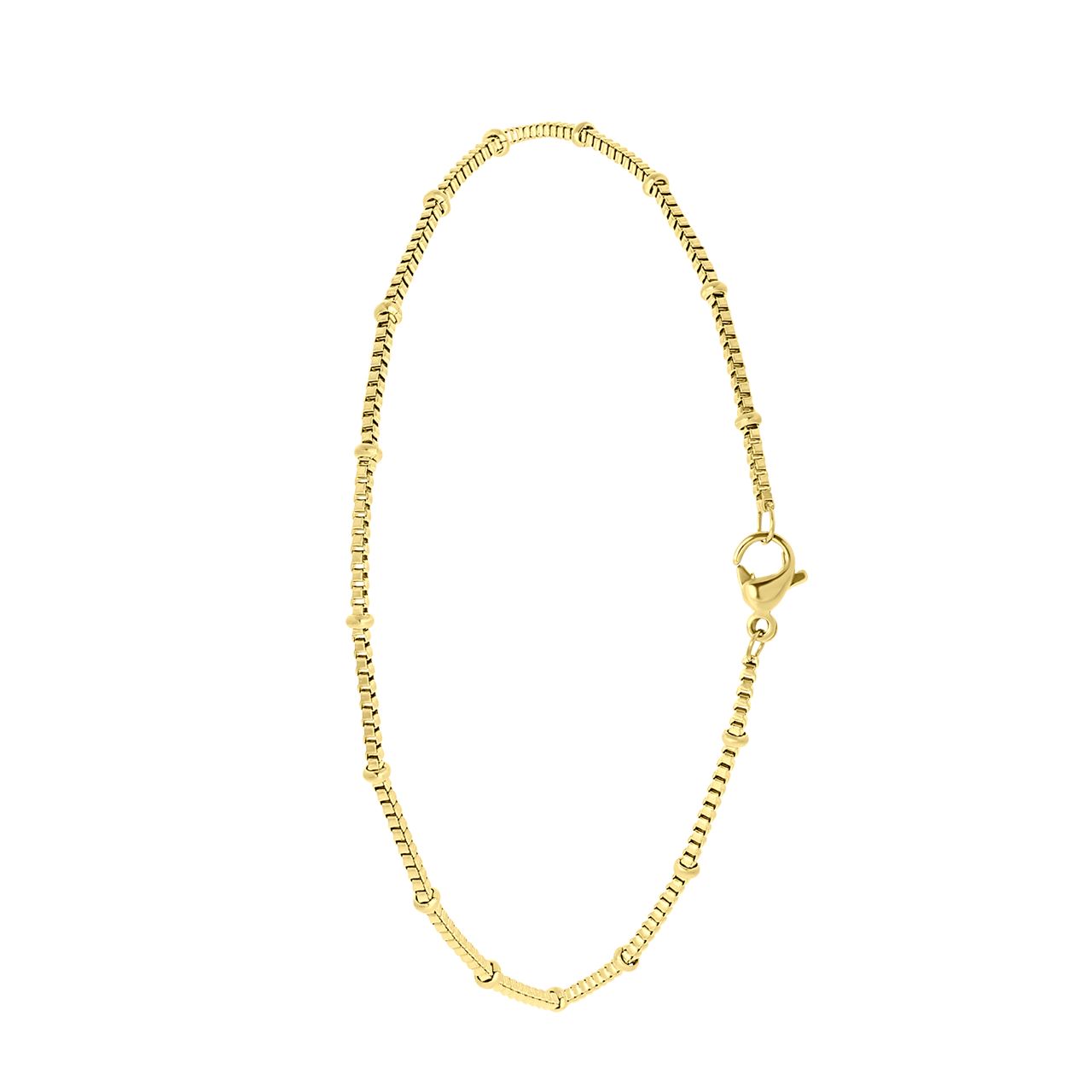Gerecycleerd stalen goldplated armband met fantasie schakel
