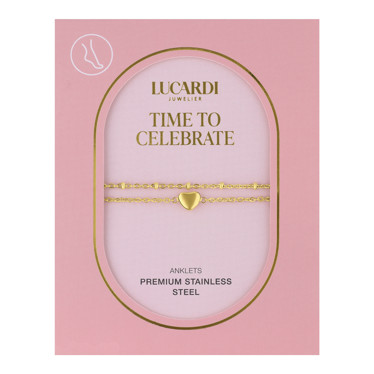 Stalen goldplated enkelbandje voor dames