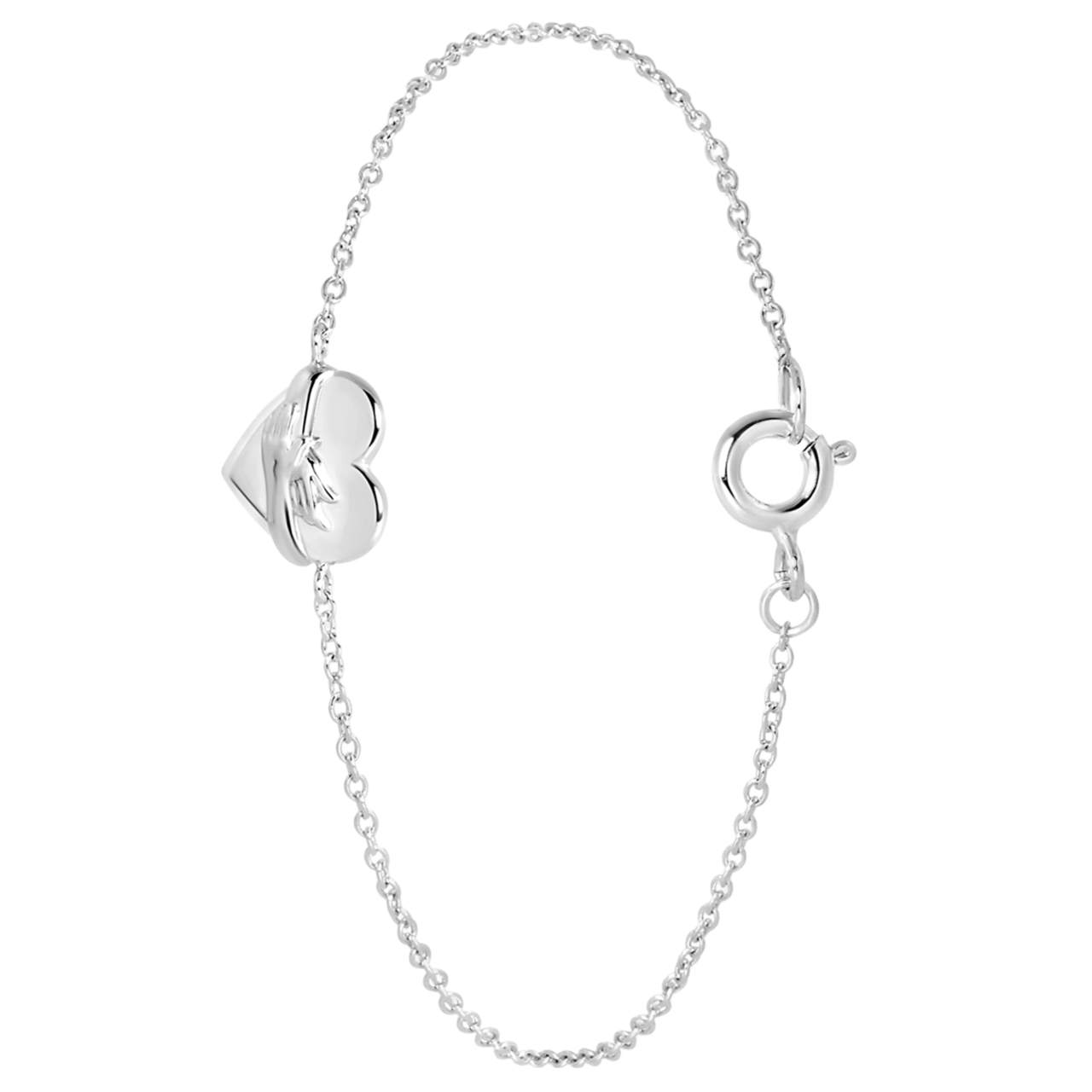 Armband, 925 Silber, Herz, Umarmung