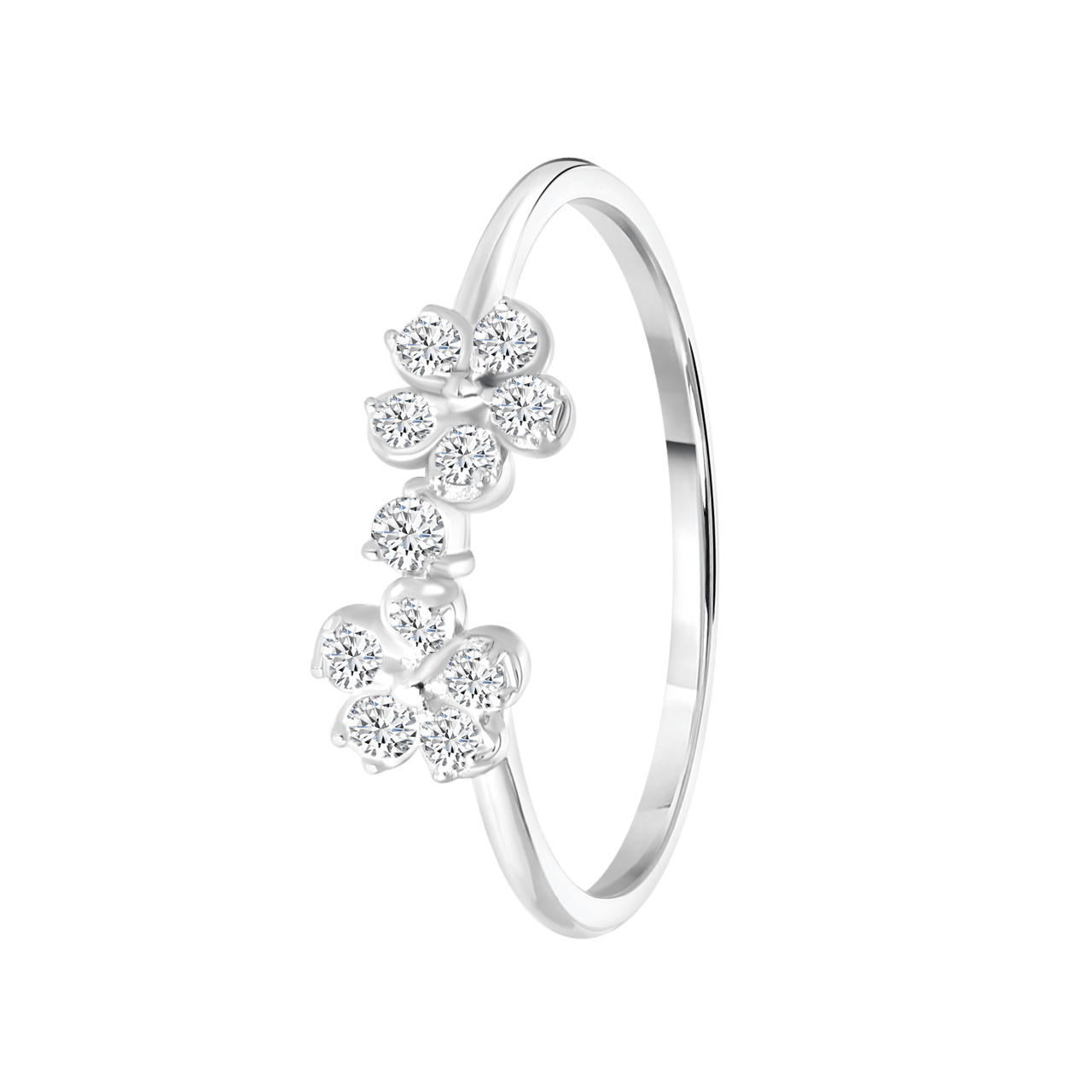 Ring, 925 Silber, Blume, Zirkonia
