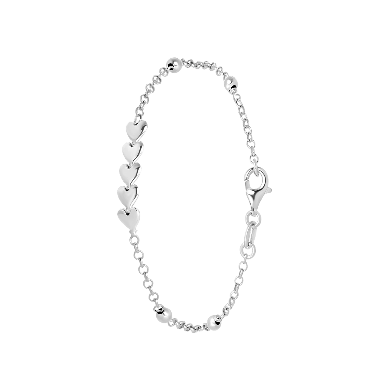 Armband, 925 Silber, Herzchen