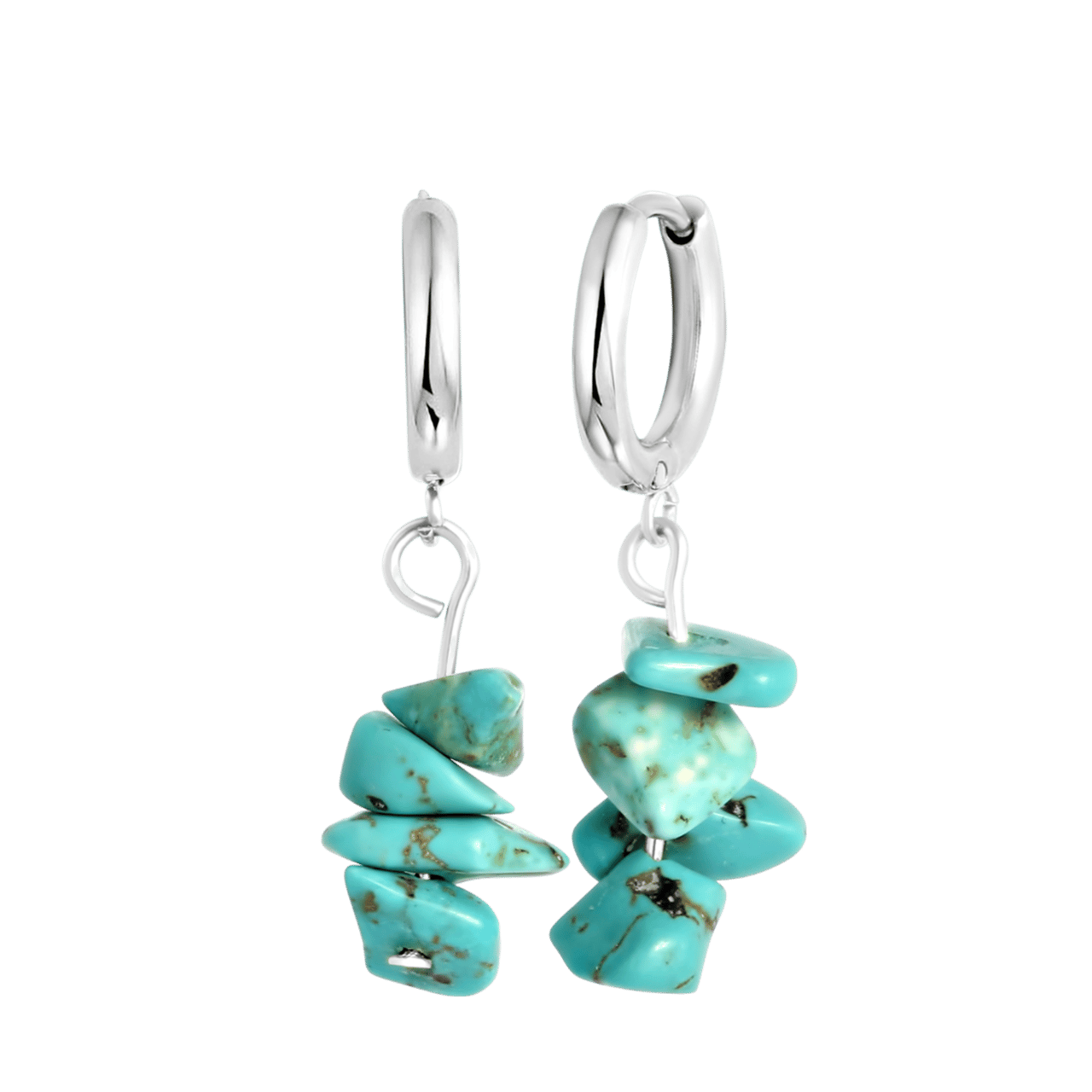 LuLu Jewels stalen oorringen met turquoise voor dames