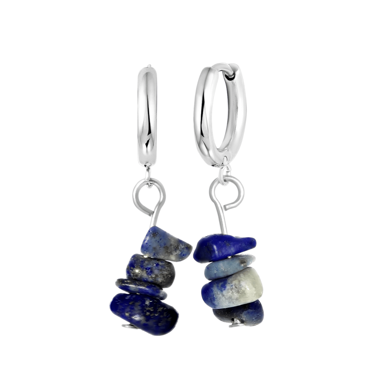 LuLu Jewels stainless steel oorringen met lapis lazuli voor dames