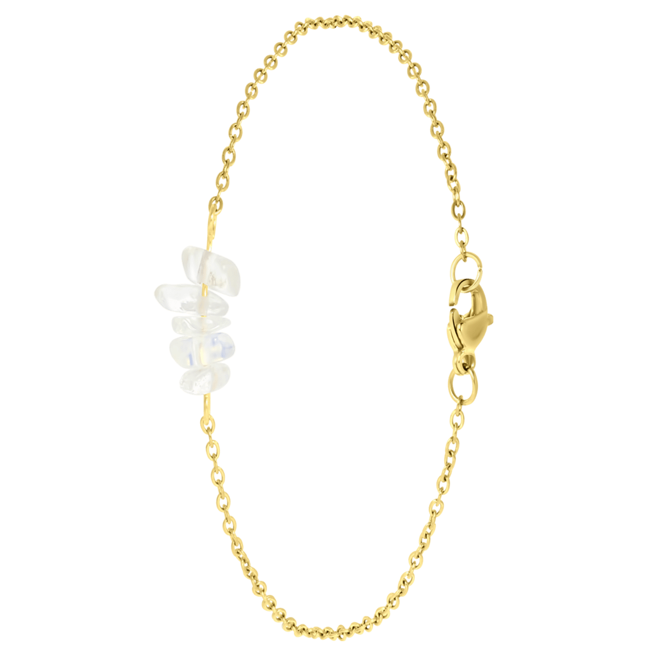 Stainless steel goldplated armband met maansteen