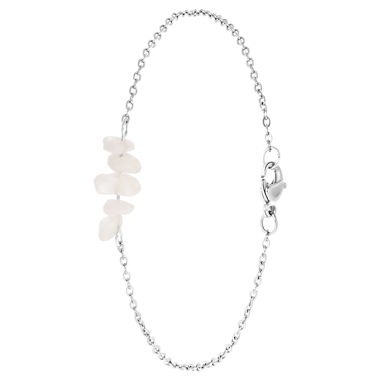 Armband, Edelstahl, mit Rosenquarz