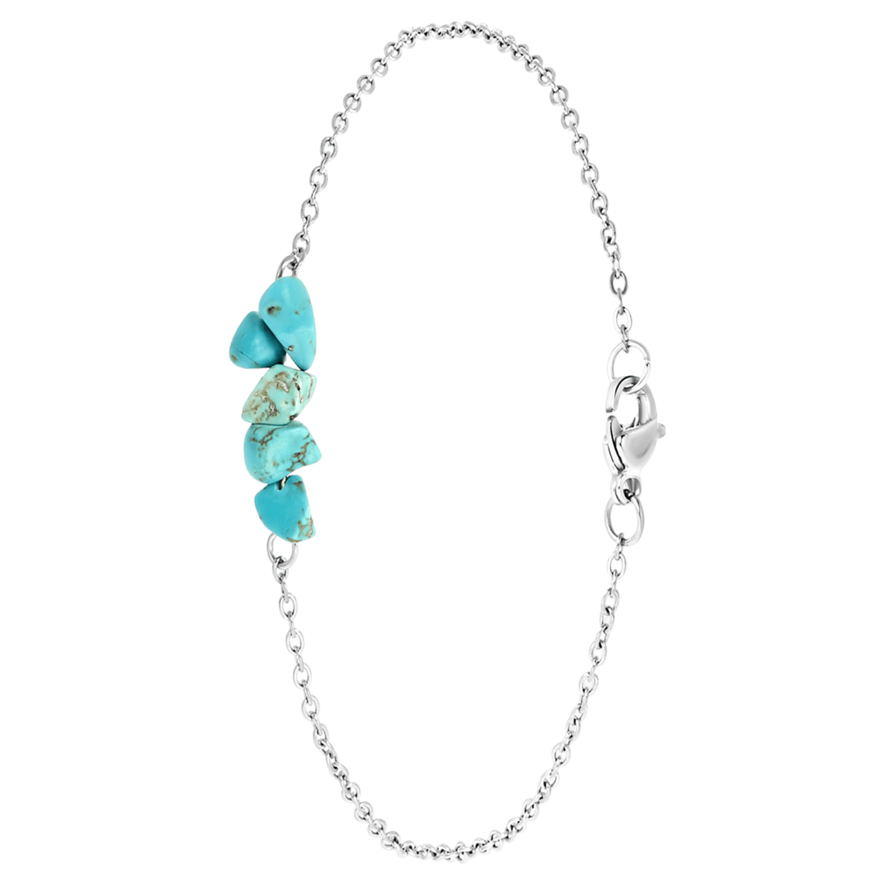 Armband, Edelstahl, mit Türkis