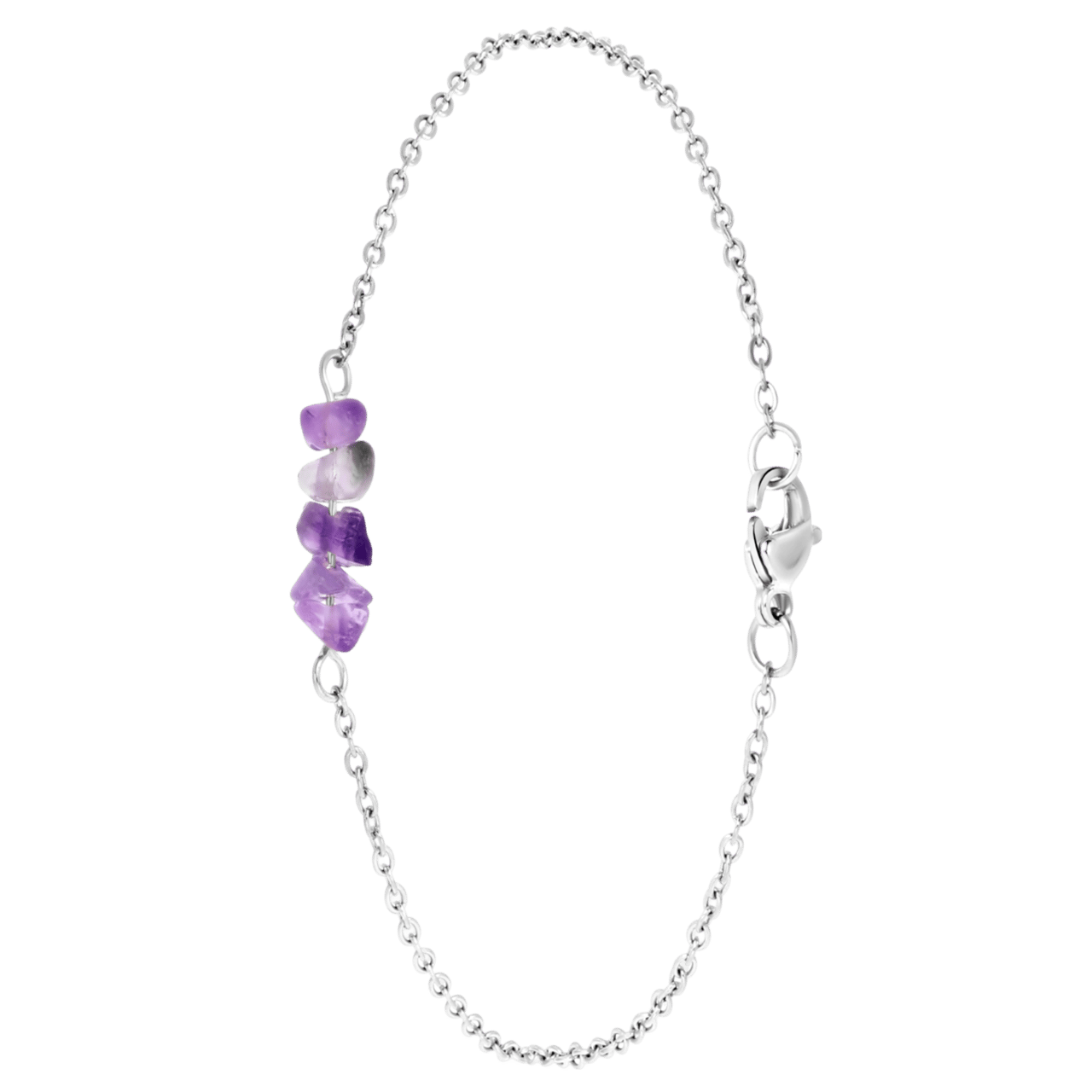 Stainless steel armband met amethyst