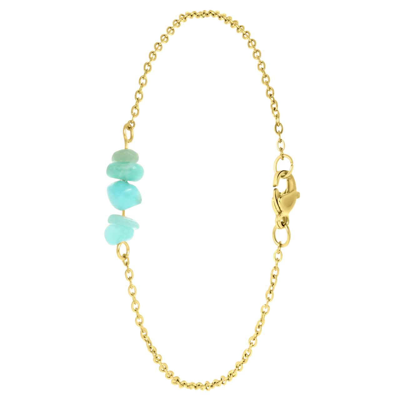 Stalen goldplated armband met aventurijn